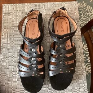 BareTraps Black Gladiator Sandals with Ankle Strap